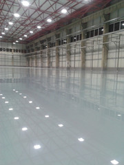 Construction of industrial flooring and epoxy flooring.